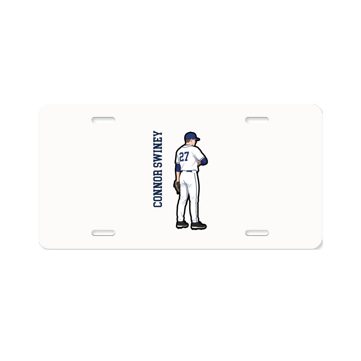 License Plate — Name Vertical in Classic