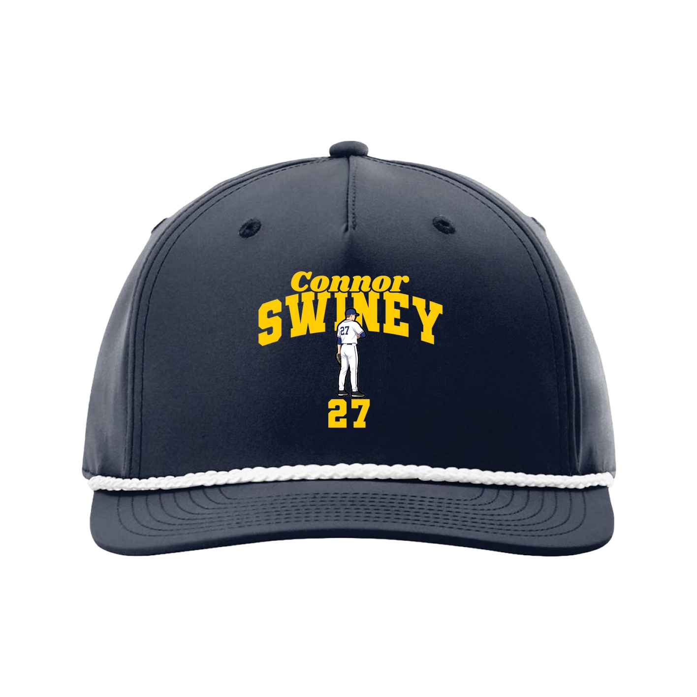 Five-Panel Classic Rope Cap — Signature Arch in Navy