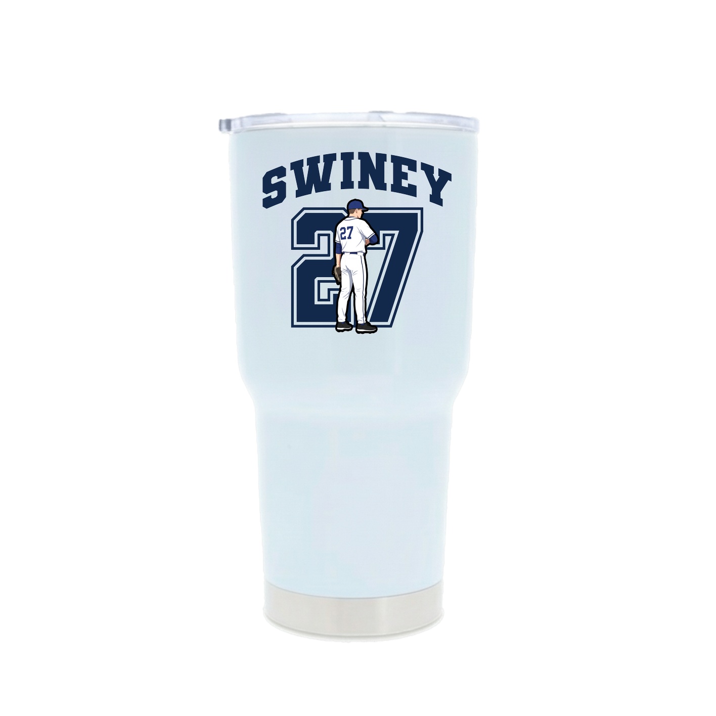 30oz Stainless Steel Tumbler — Number in White