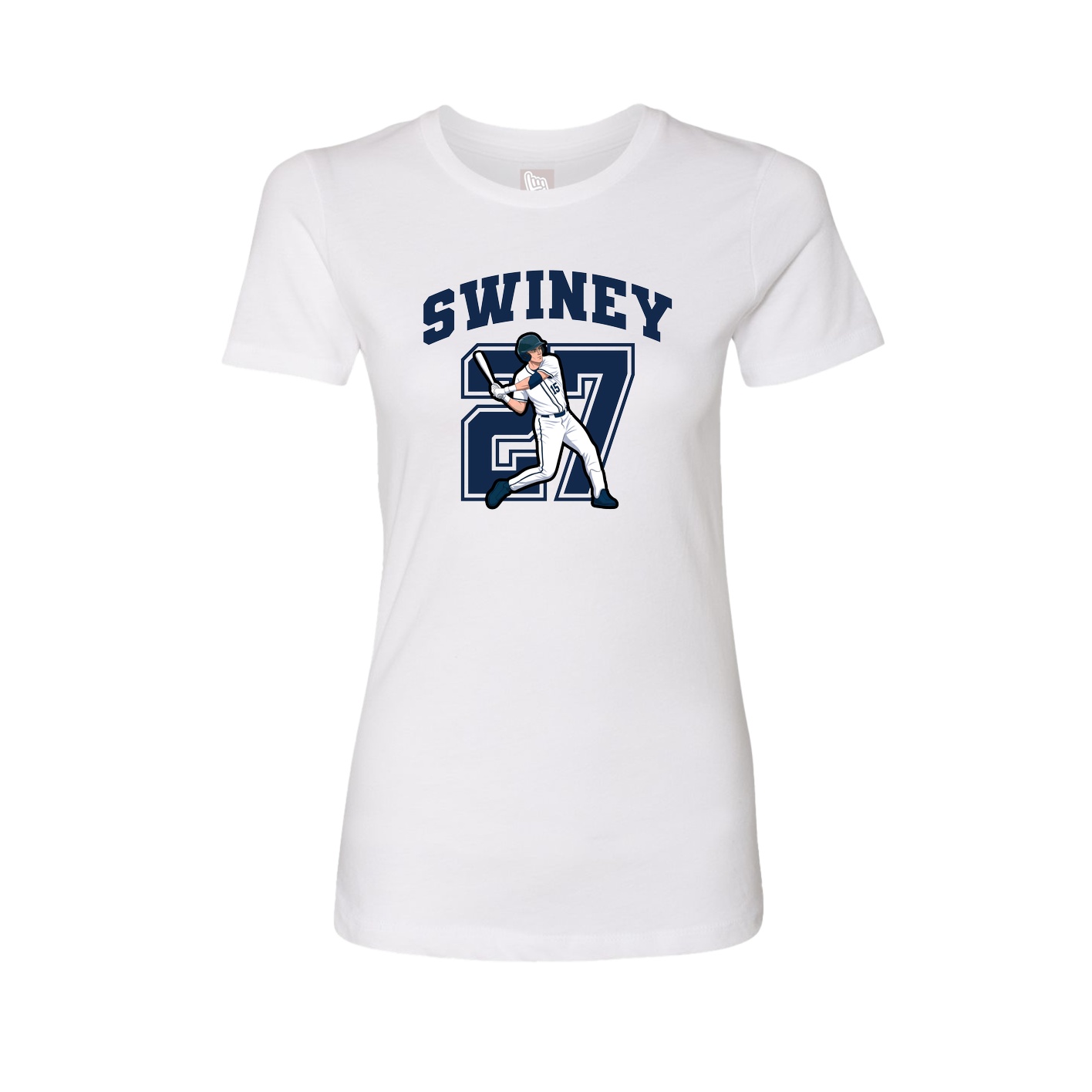 Fitted Women's Tee — Number in White