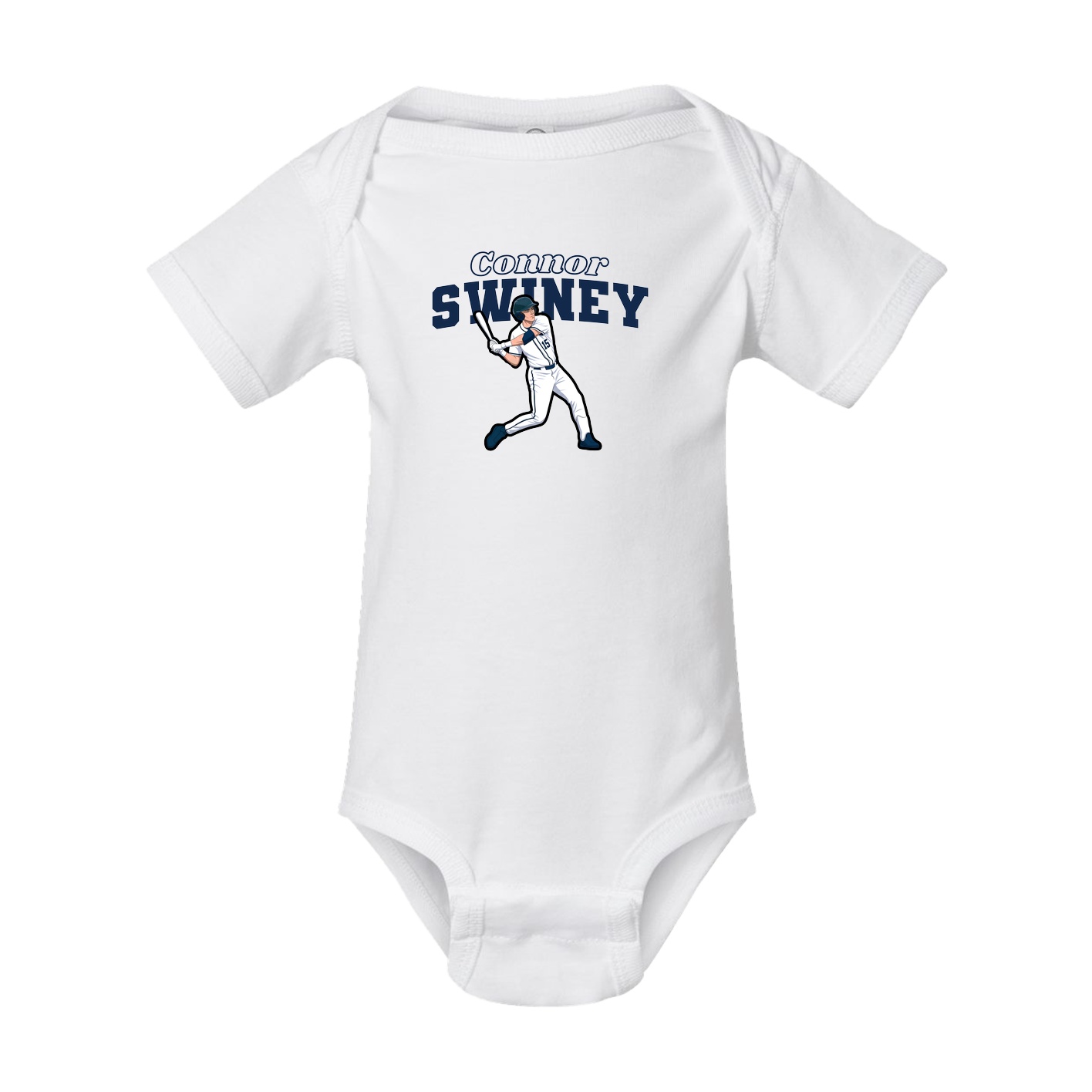 Baby Onesie — Name Arch in White