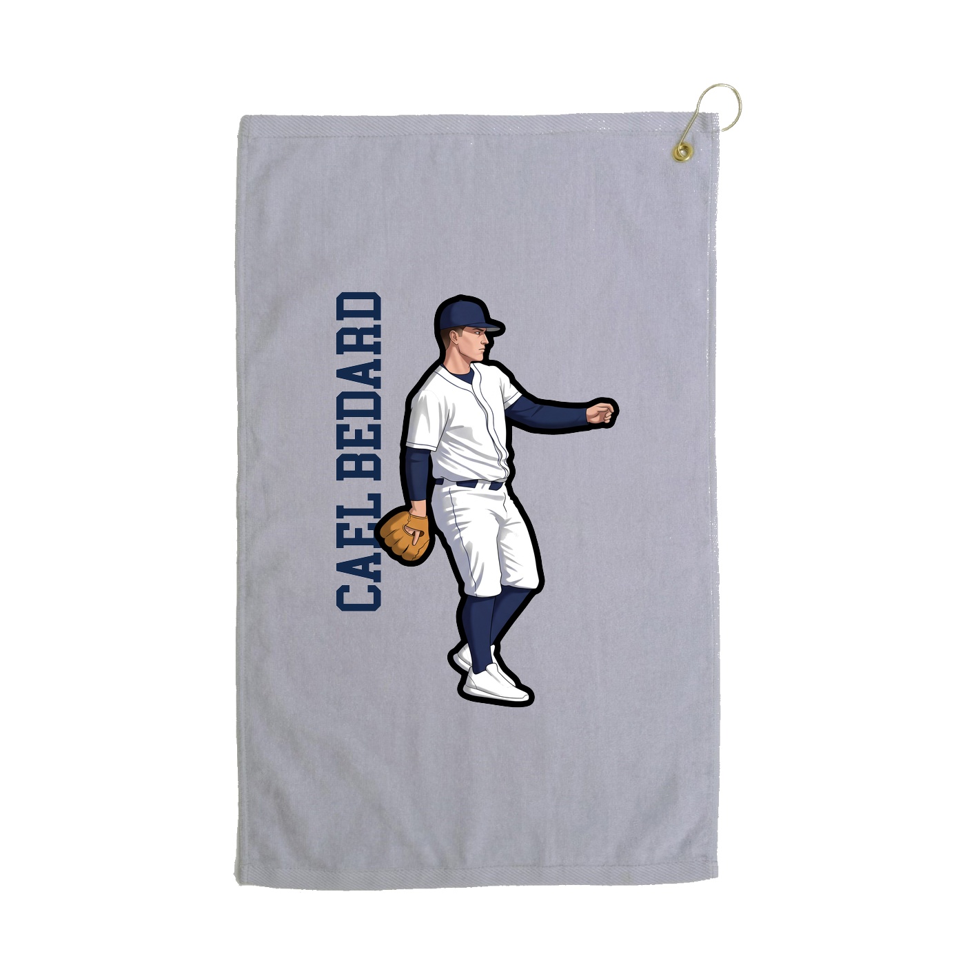 Golf Towel — Name Vertical in Grey