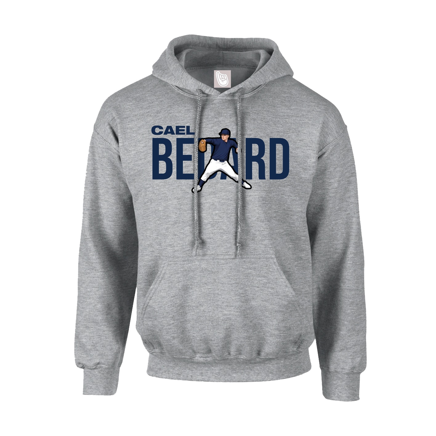 Youth Hoodie — Player Name in Grey