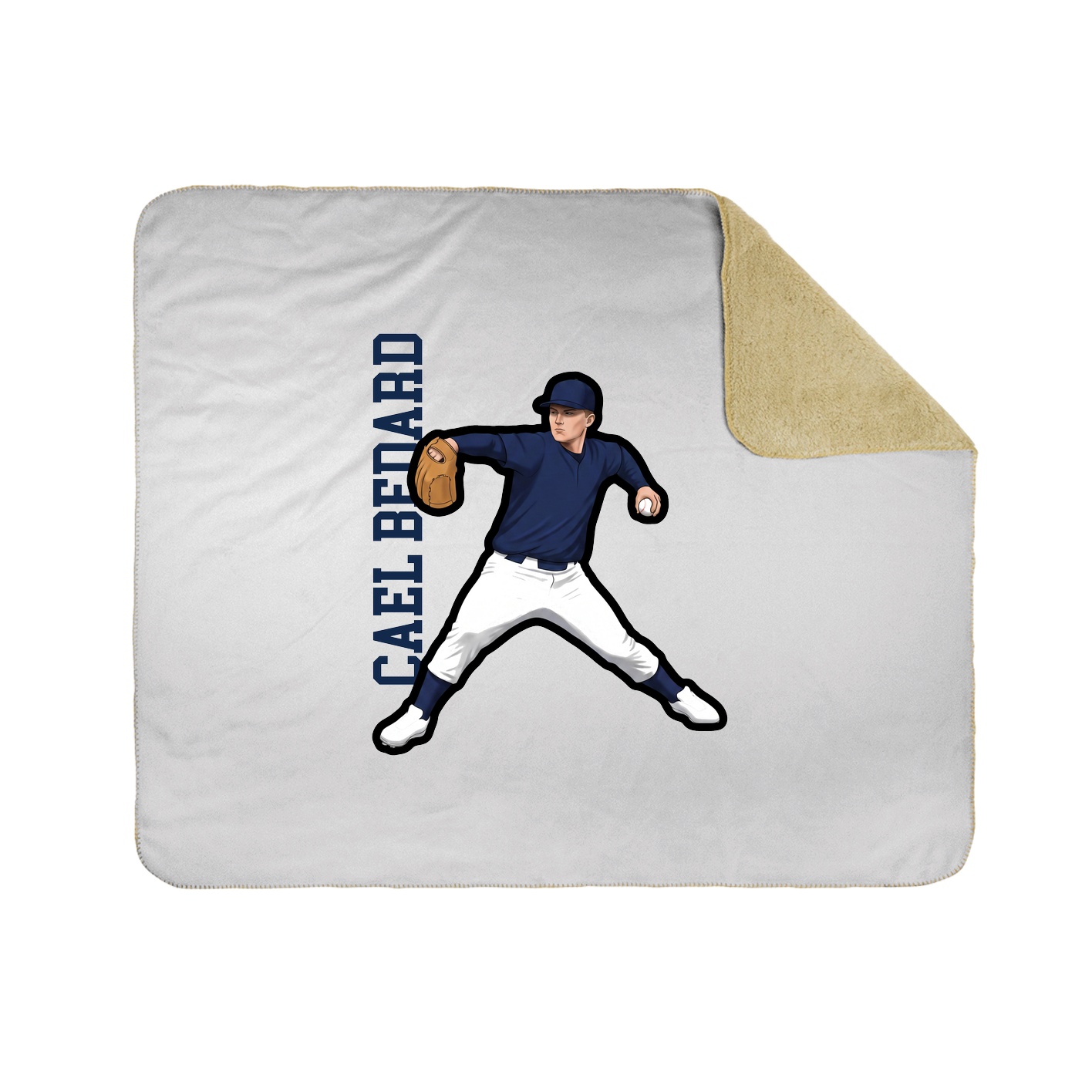Throw Blanket — Name Vertical in White