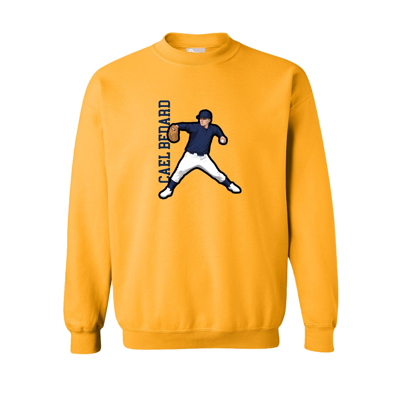 Fleece Crew — Name Vertical in Gold