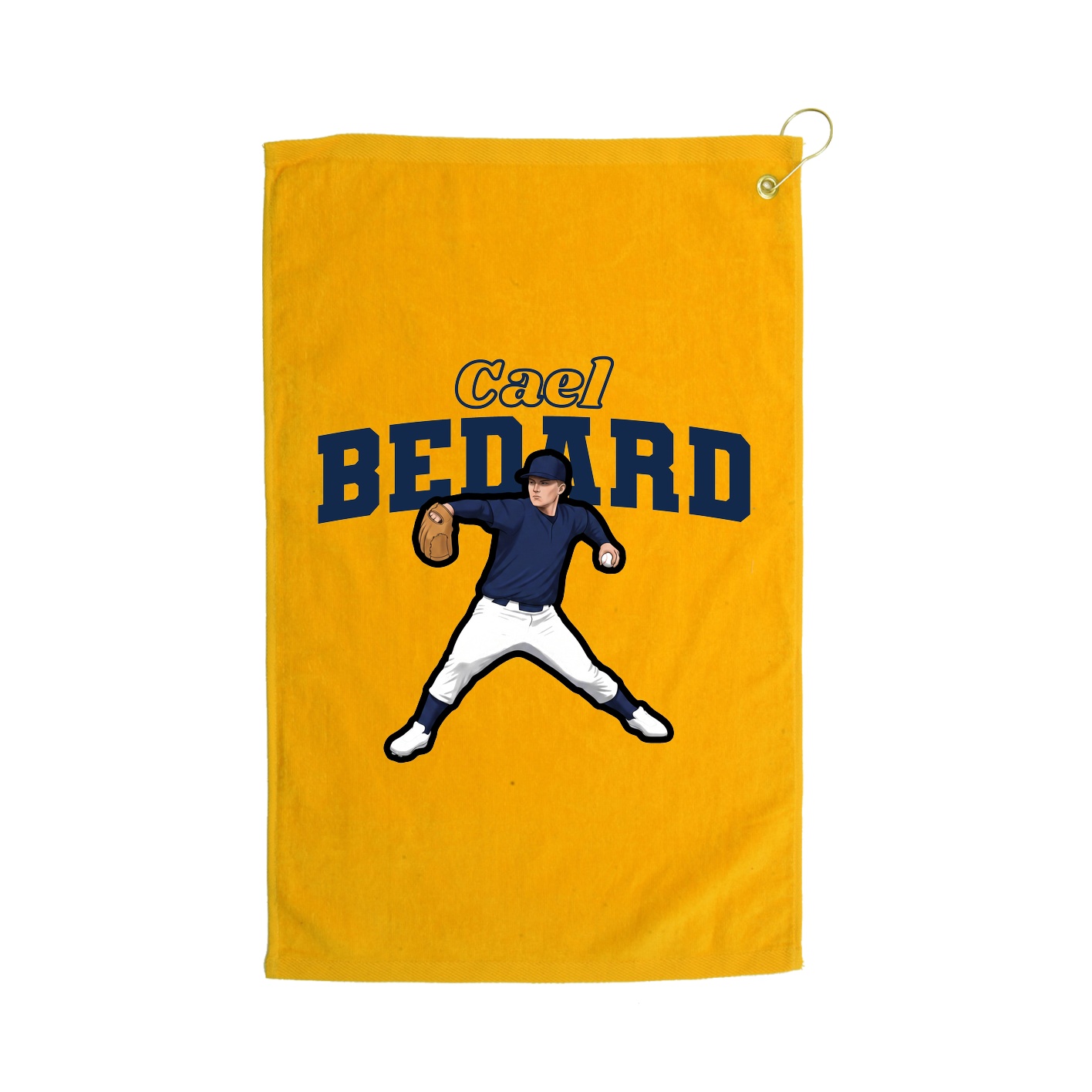 Golf Towel — Name Arch in Gold