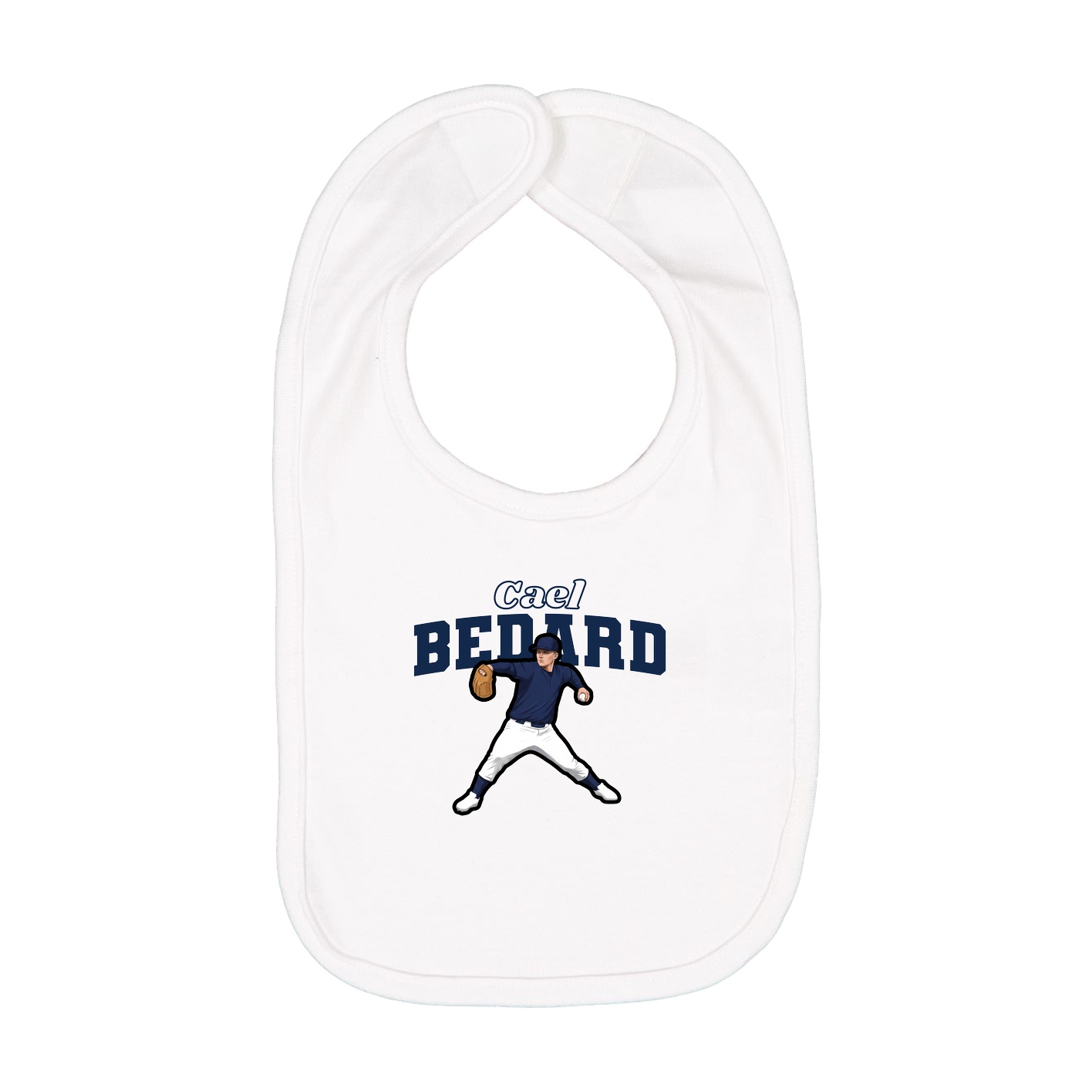 Infant Bib — Name Arch in White