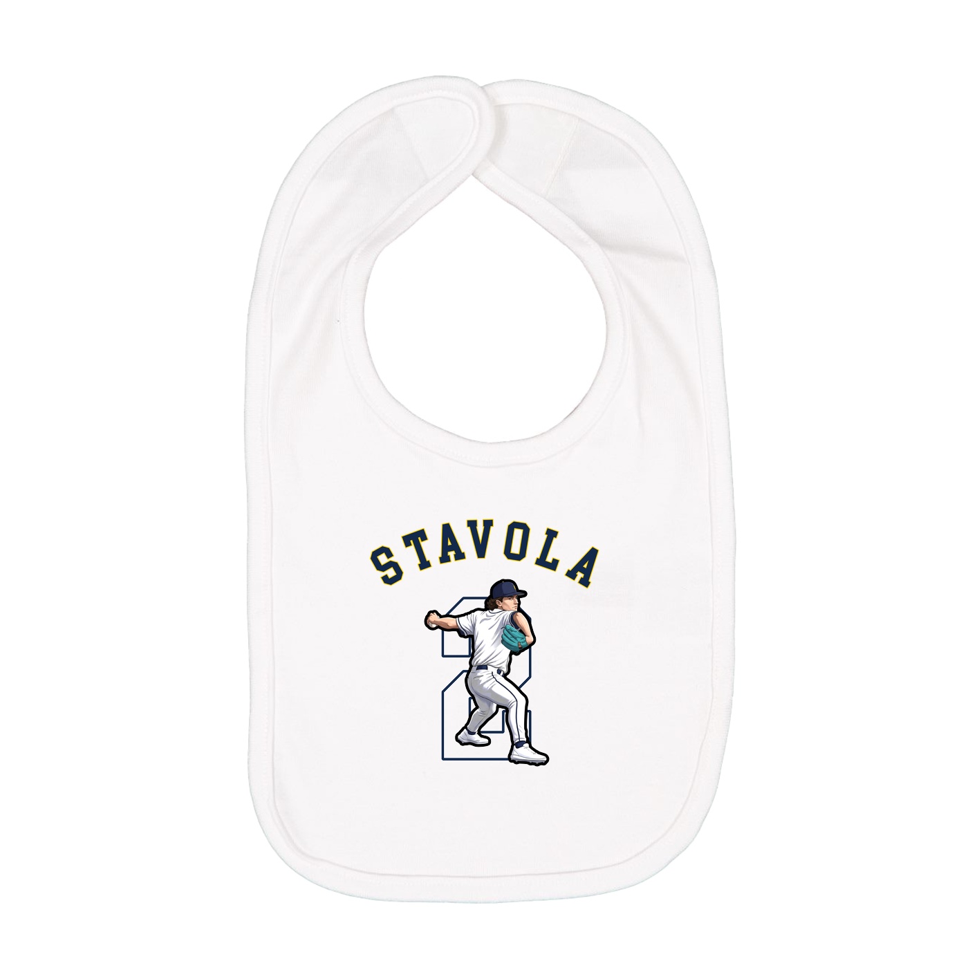 Infant Bib — Shirsey Arch in White