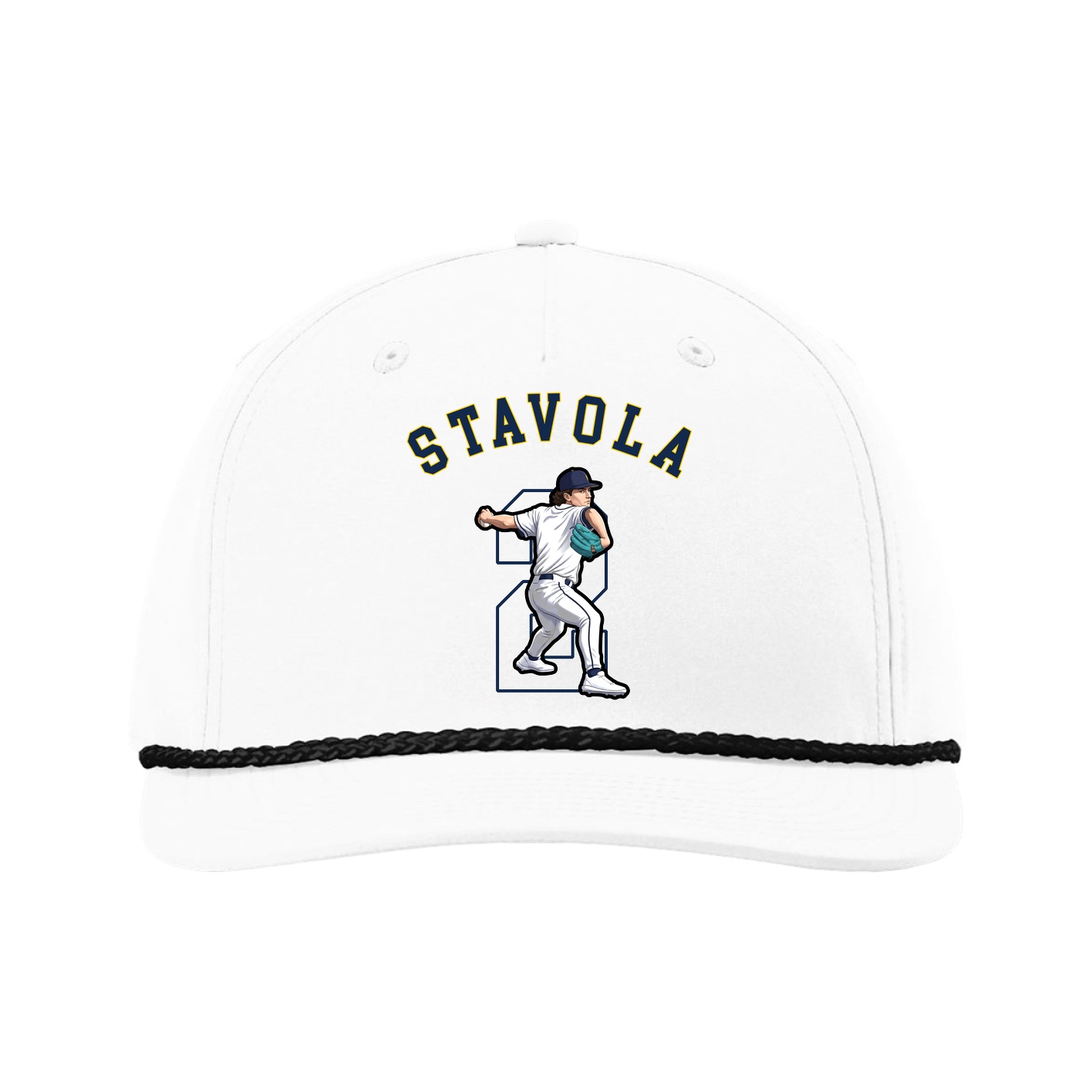 Five-Panel Classic Rope Cap — Shirsey Arch in White