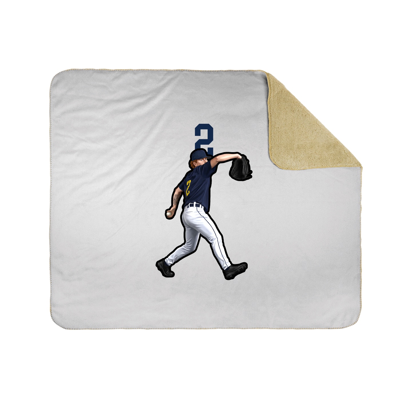 Throw Blanket — Number Top in White