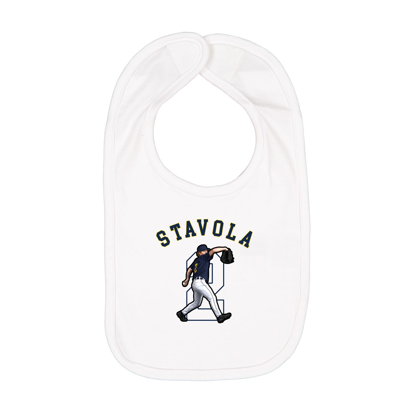Infant Bib — Shirsey Arch in White