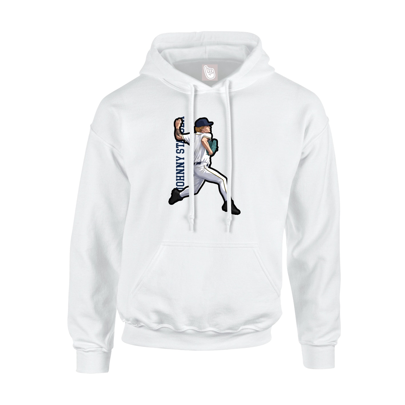 Hoodie — Name Vertical in White