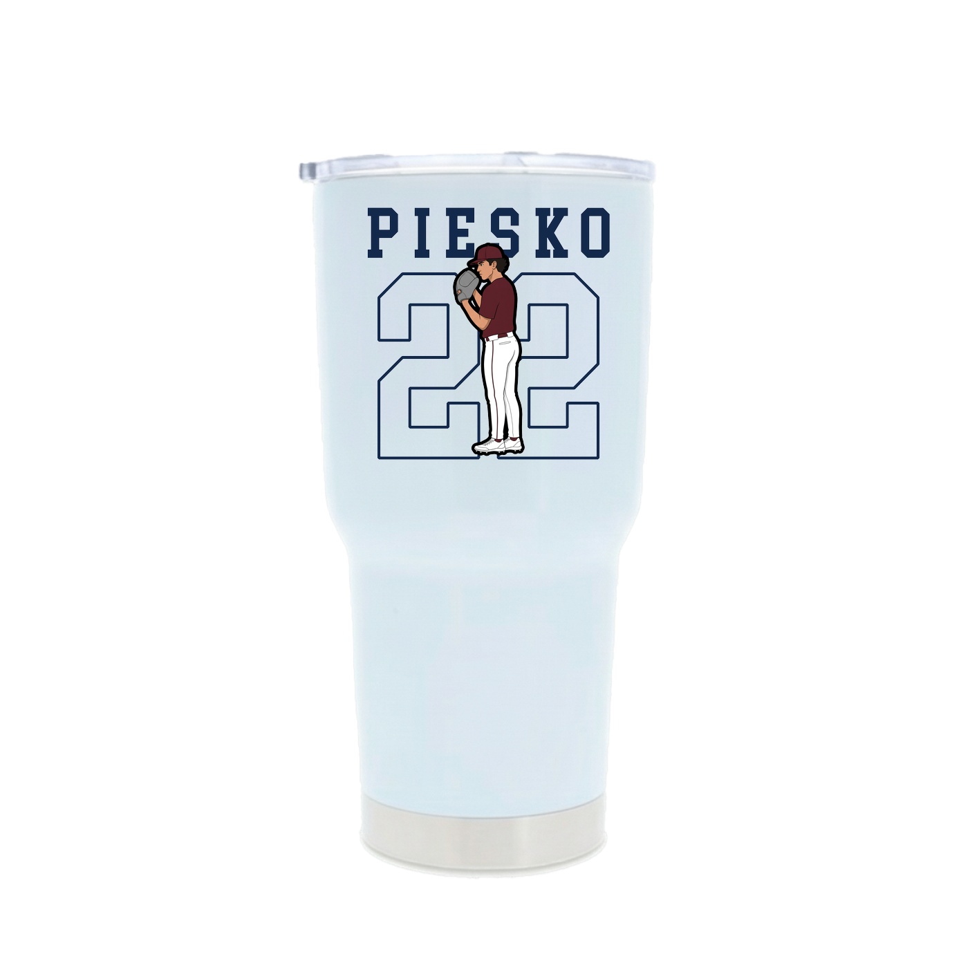 30oz Stainless Steel Tumbler — Shirsey in White