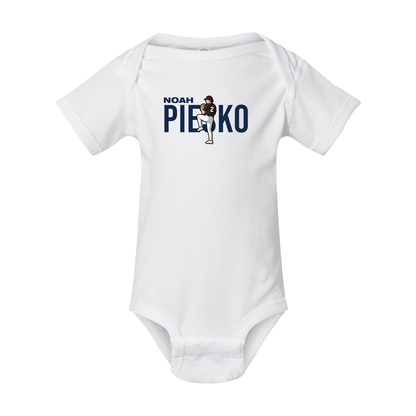 Baby Onesie — Player Name in White