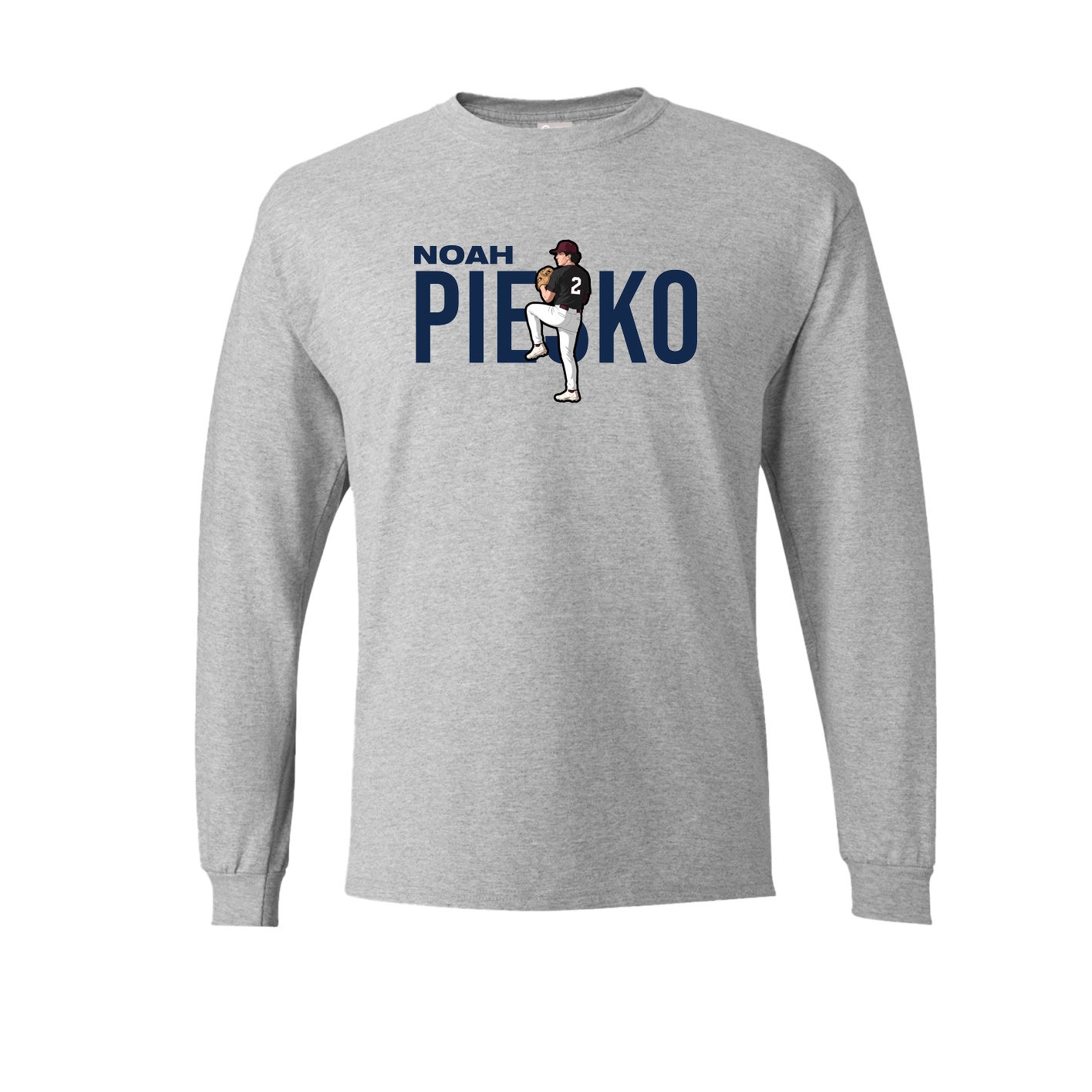 Long Sleeve Tee — Player Name in Grey