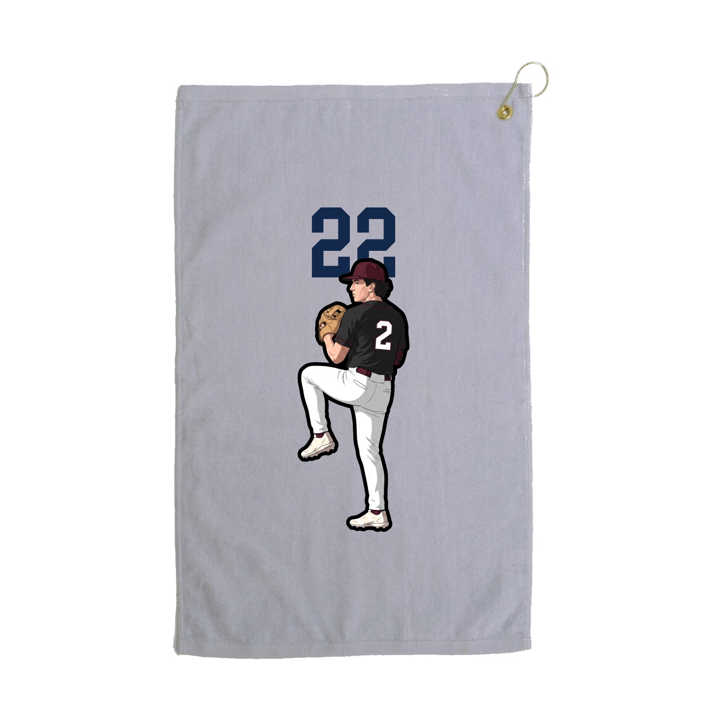 Golf Towel — Number Top in Grey