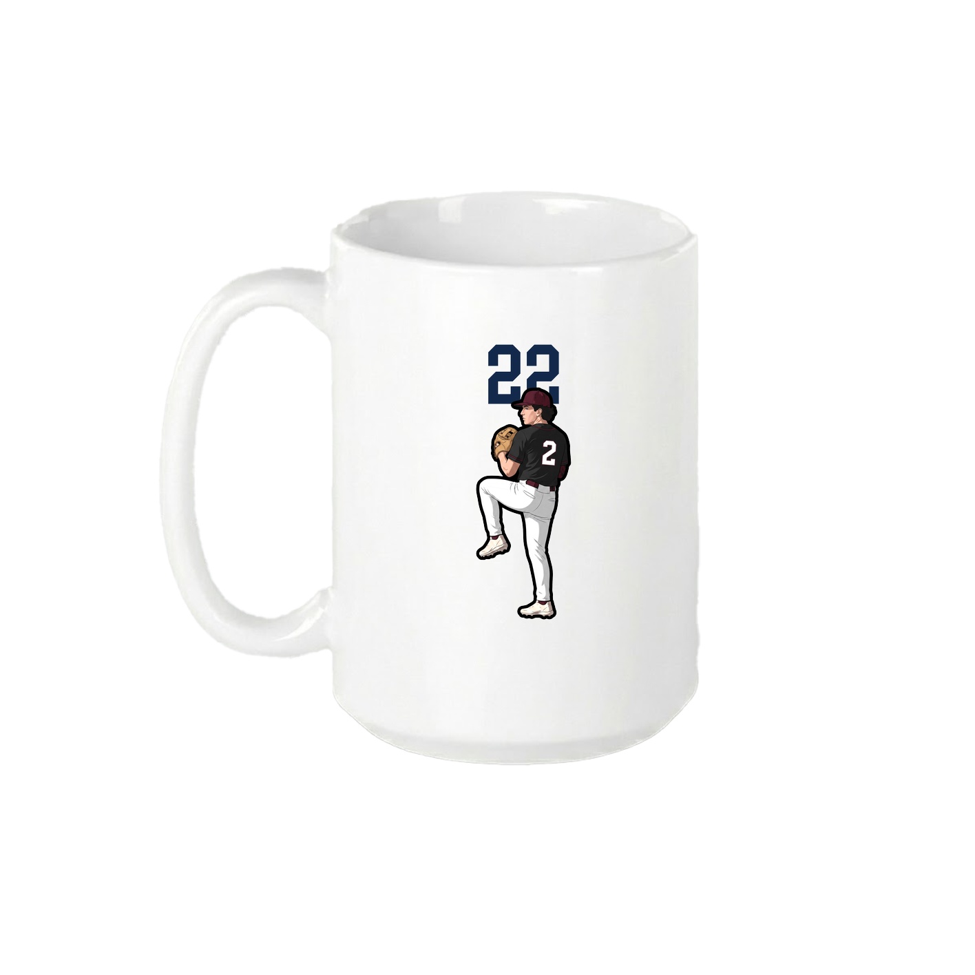 15oz Coffee Mug — Number Top in White