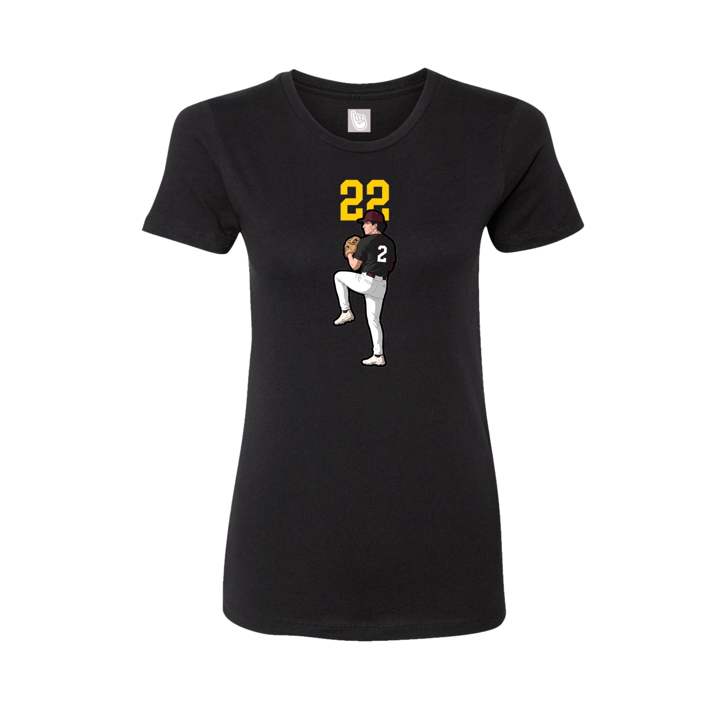 Fitted Women's Tee — Number Top in Black