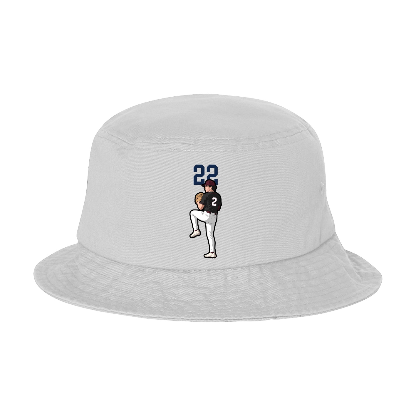 Bucket Cap — Number Top in White