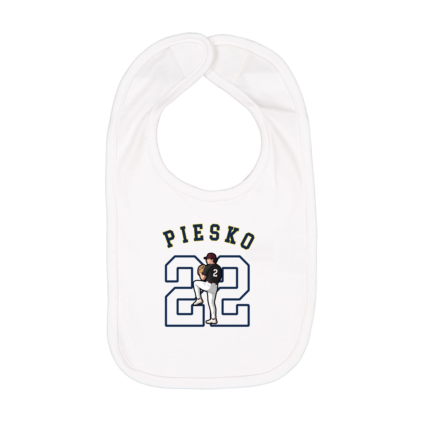 Infant Bib — Shirsey Arch in White