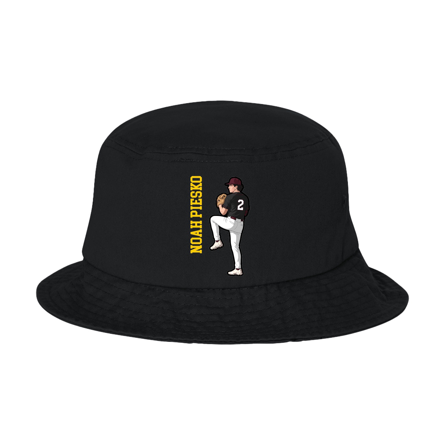 Bucket Cap — Name Vertical in Black