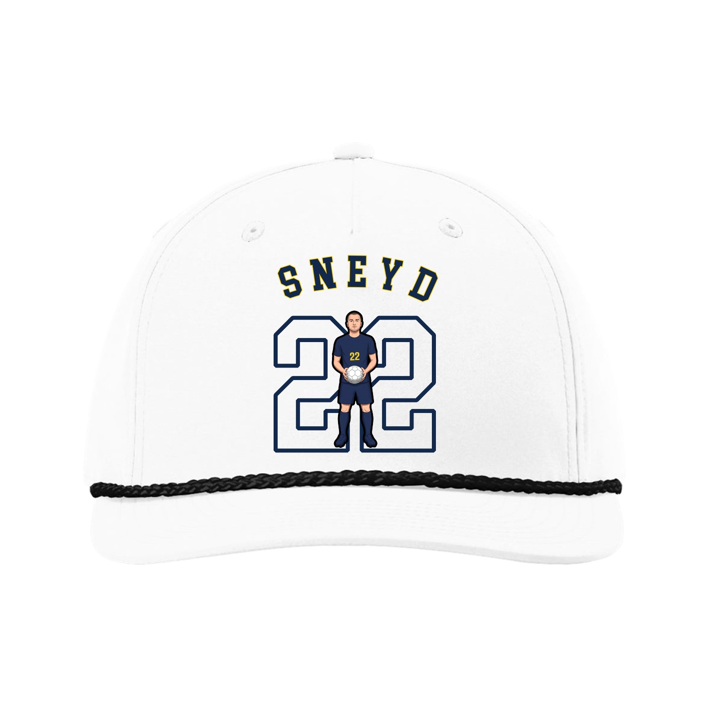 Five-Panel Classic Rope Cap — Shirsey Arch in White