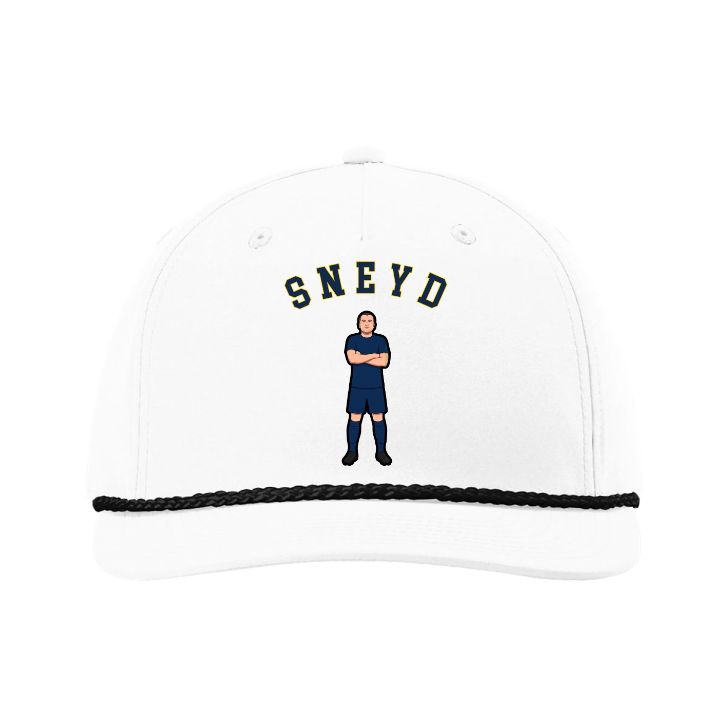 Five-Panel Classic Rope Cap — Shirsey Arch in White