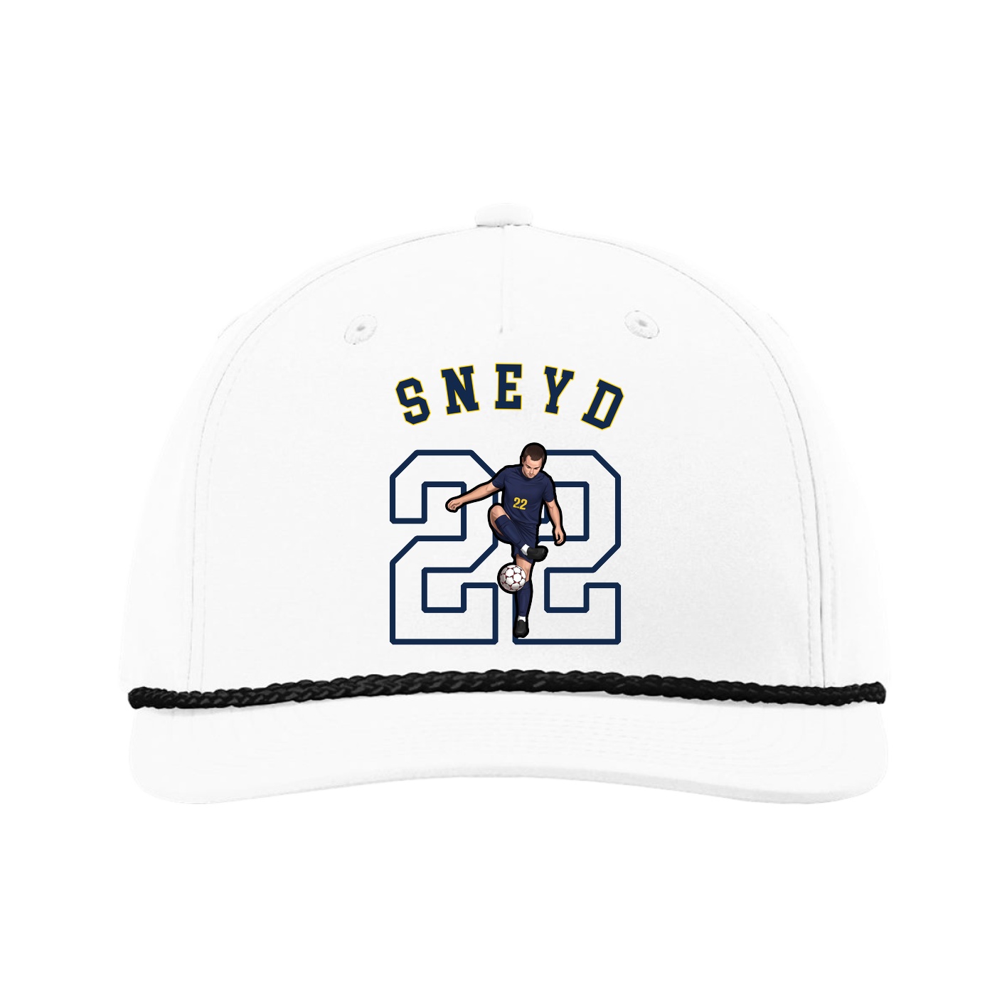 Five-Panel Classic Rope Cap — Shirsey Arch in White