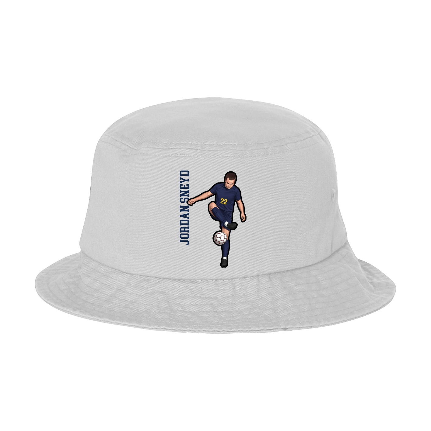Bucket Cap — Name Vertical in White