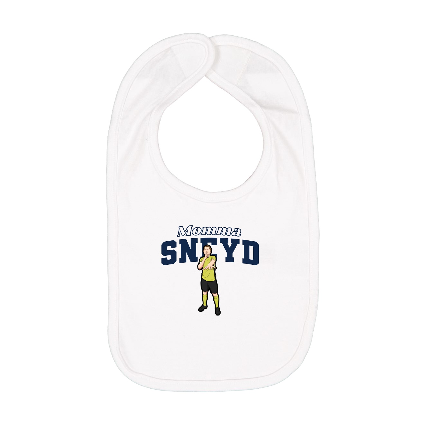 Infant Bib — Mothers Day Block in White