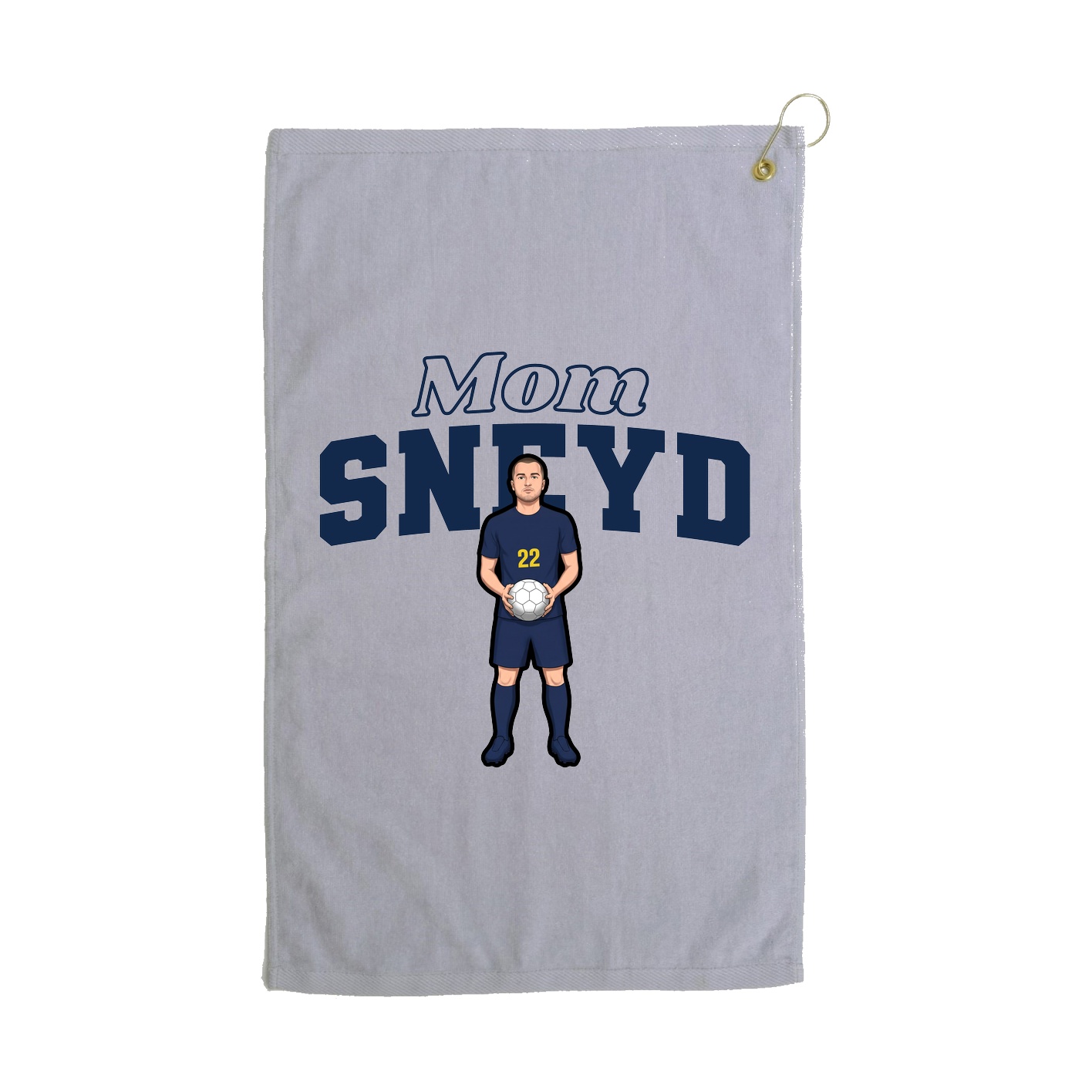 Golf Towel — Mothers Day Block in Grey