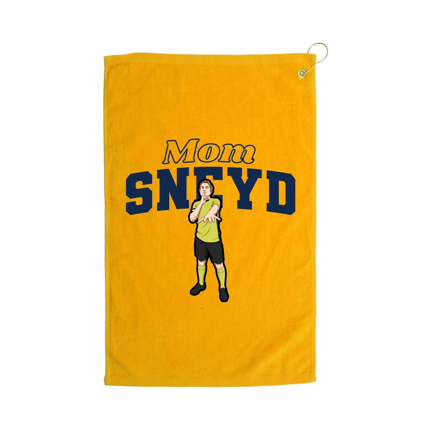 Golf Towel — Mothers Day Block in Gold