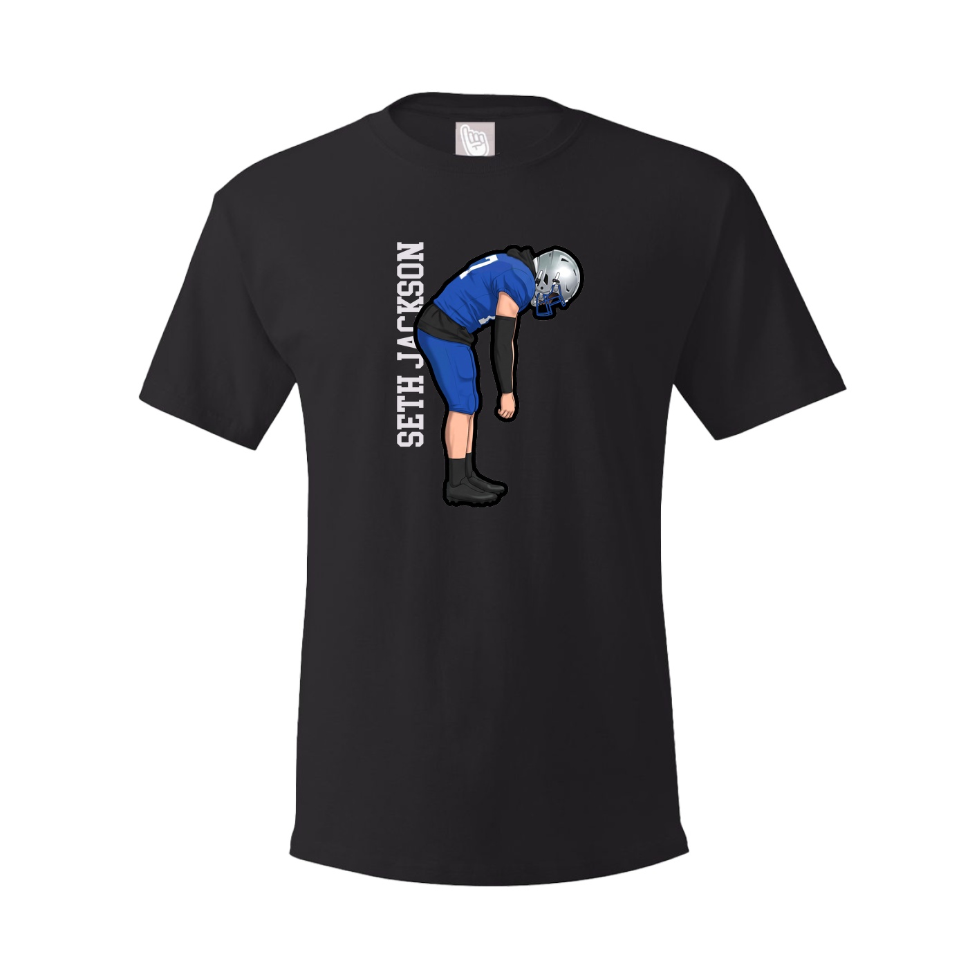Youth Tee — Name Vertical in Black