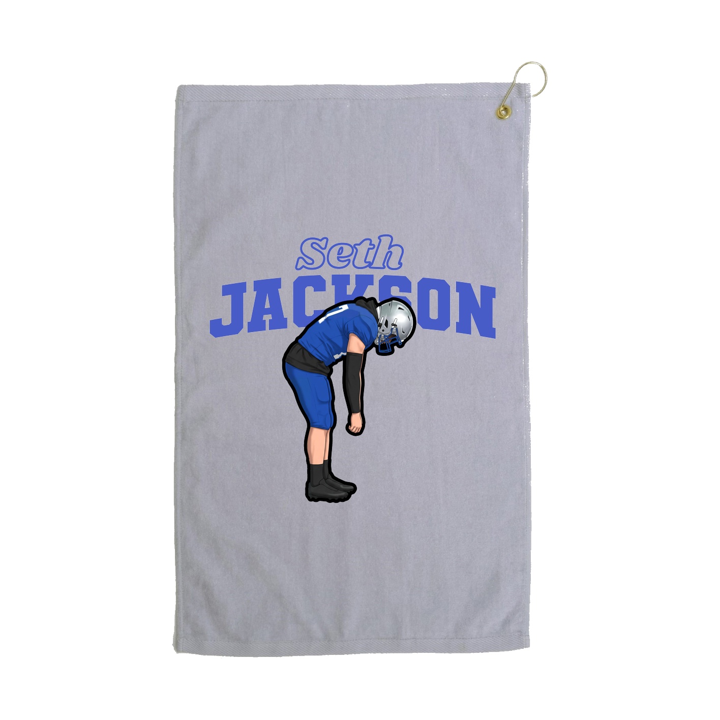Golf Towel — Name Arch in Grey