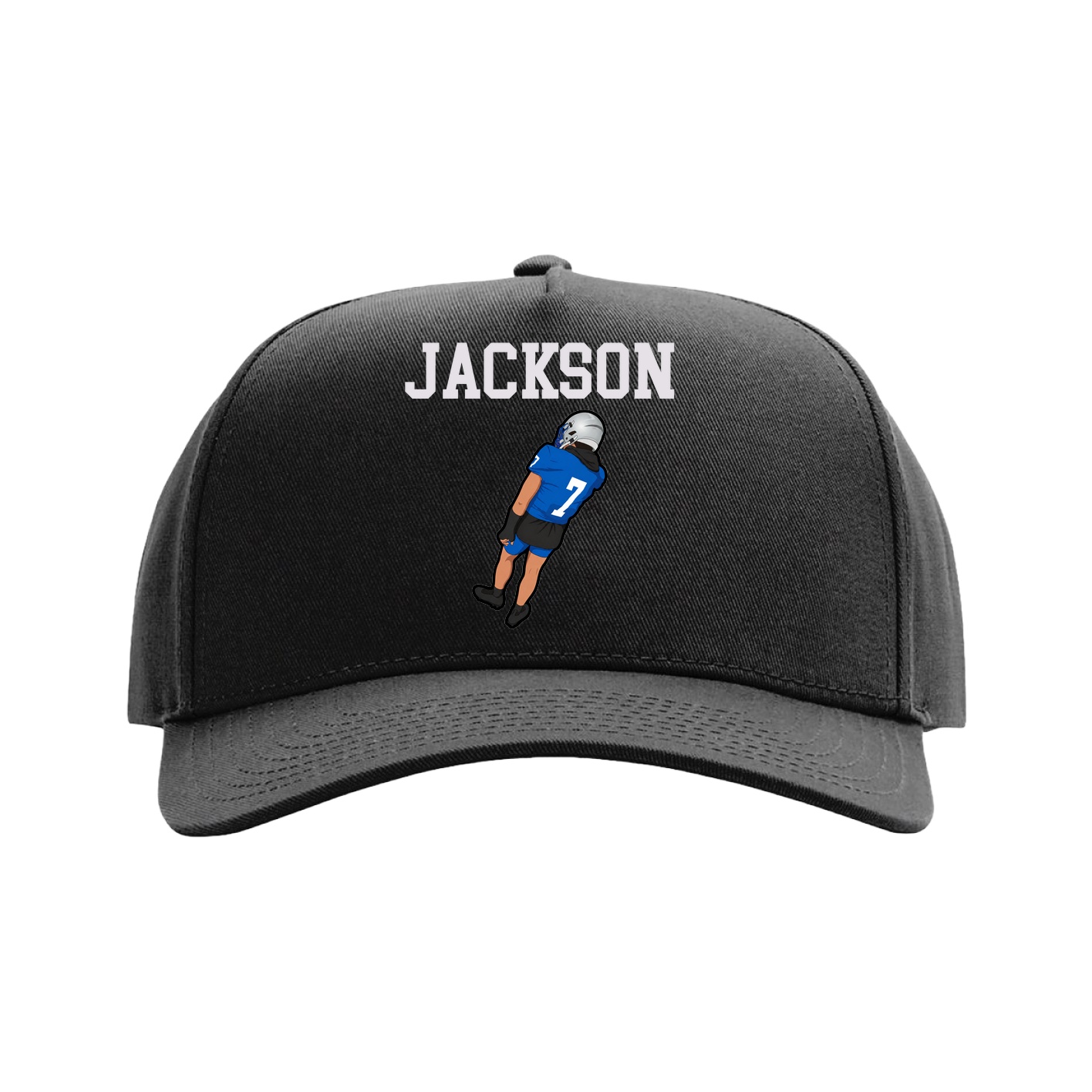 Full Fabric Five-Panel Champ Cap — Shirsey in Black