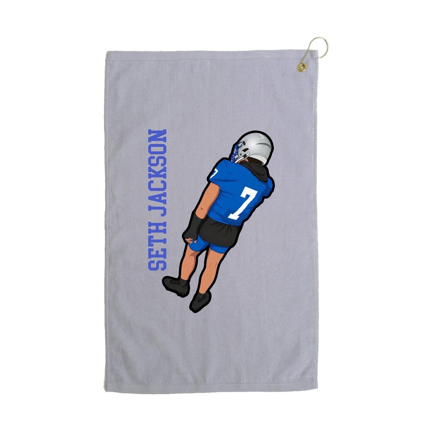Golf Towel — Name Vertical in Grey