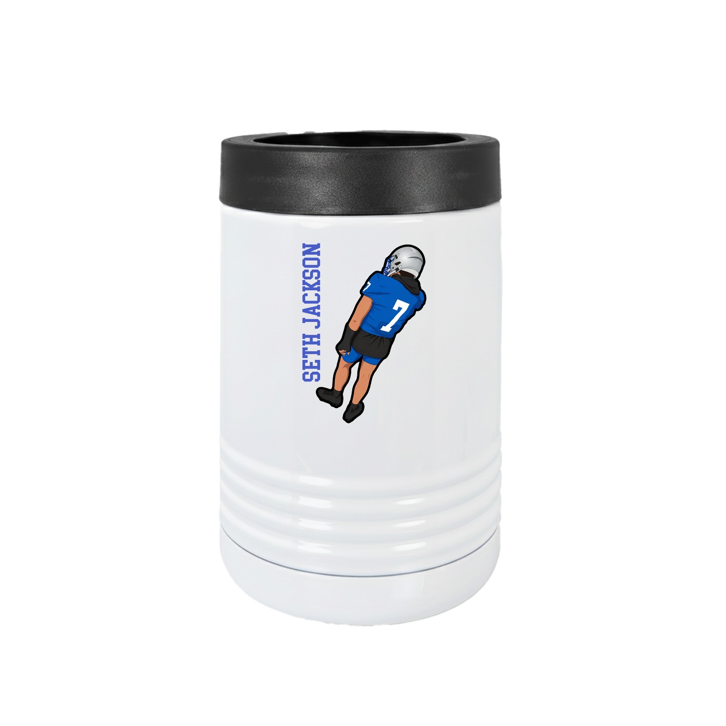 Beverage Holder — Name Vertical in White