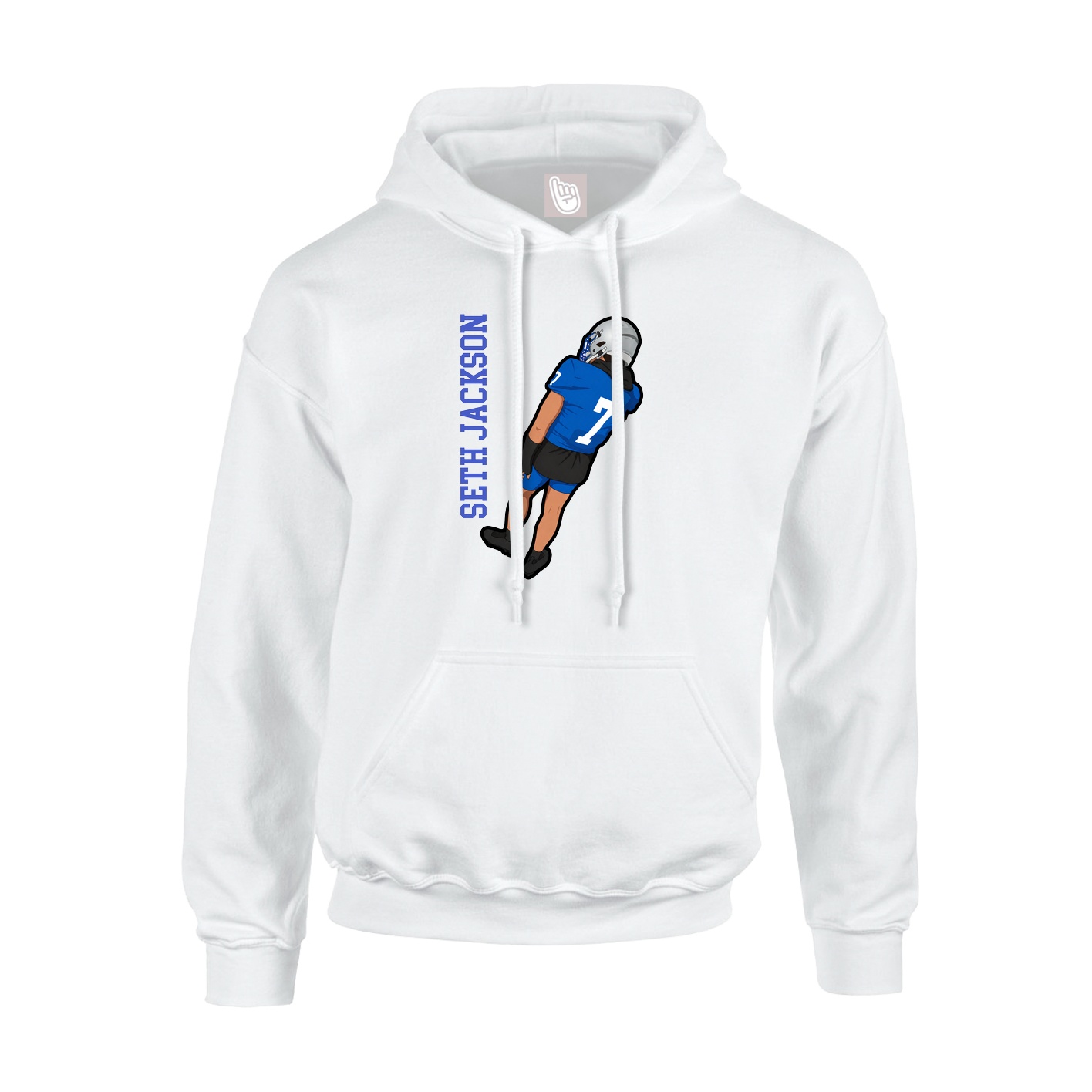 Youth Hoodie — Name Vertical in White