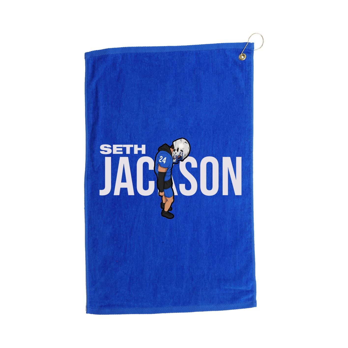 Golf Towel — Player Name in Royal