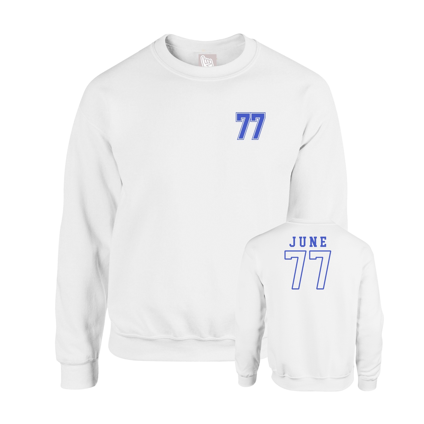 Fleece Crew — Chest Back in White
