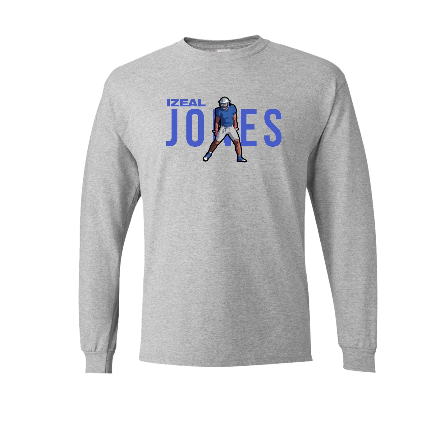 Long Sleeve Tee — Player Name in Grey