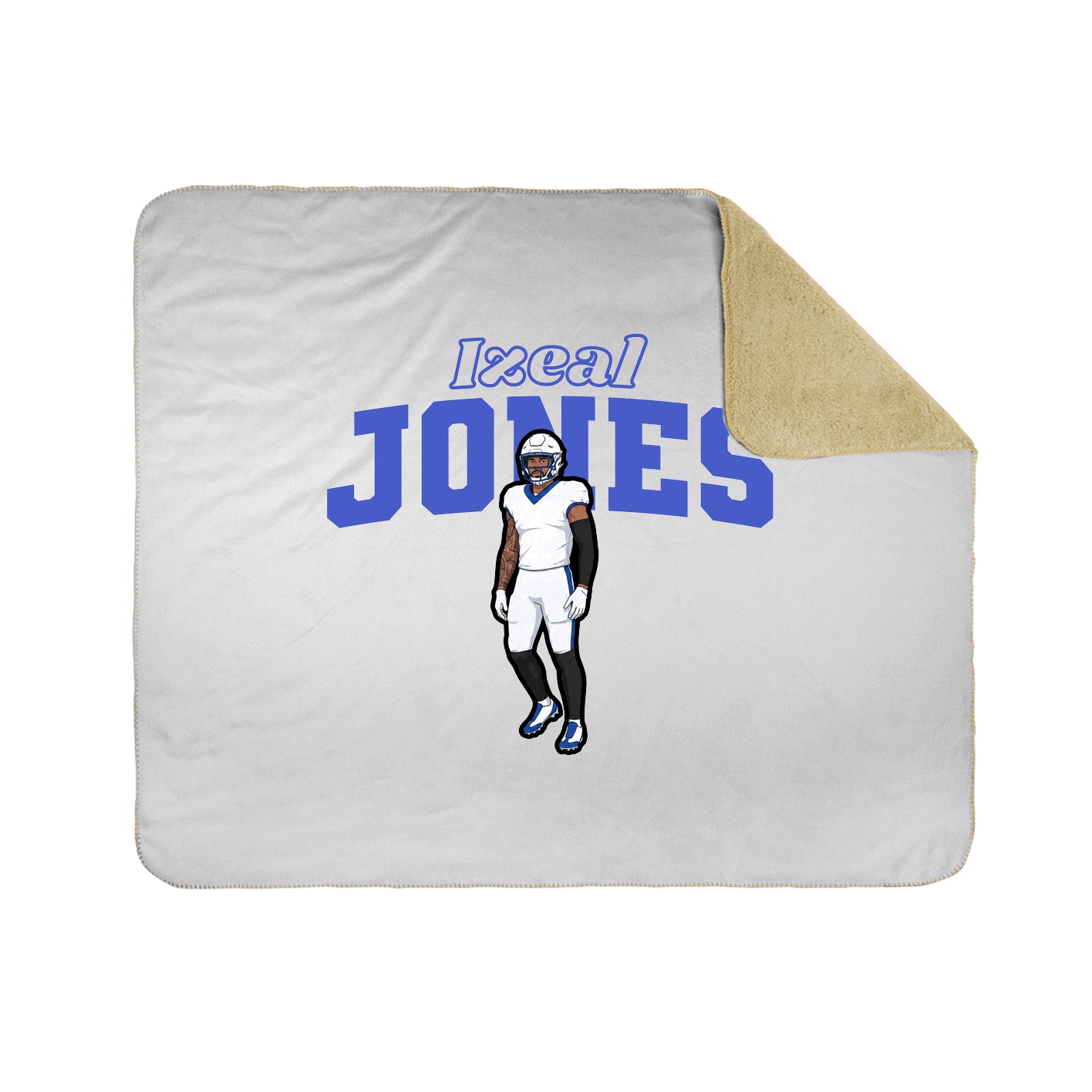Throw Blanket — Name Arch in White