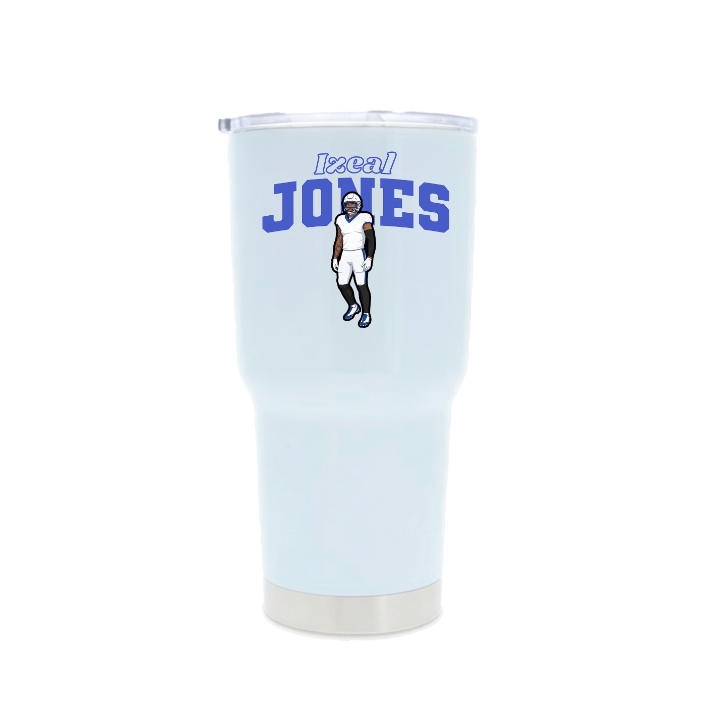 30oz Stainless Steel Tumbler — Name Arch in White