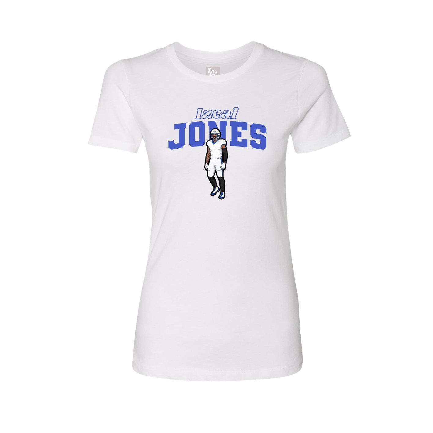 Fitted Women's Tee — Name Arch in White