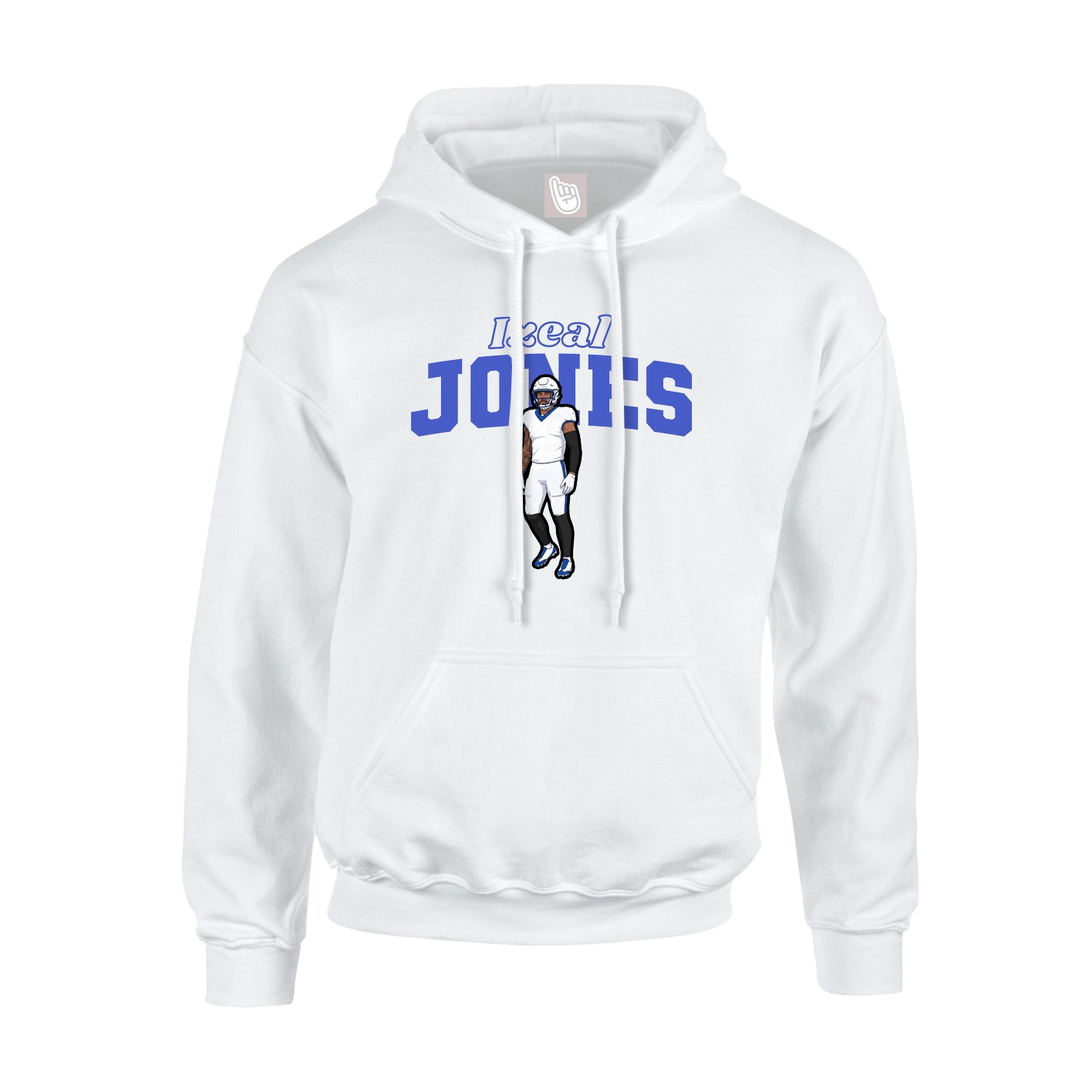 Youth Hoodie — Name Arch in White