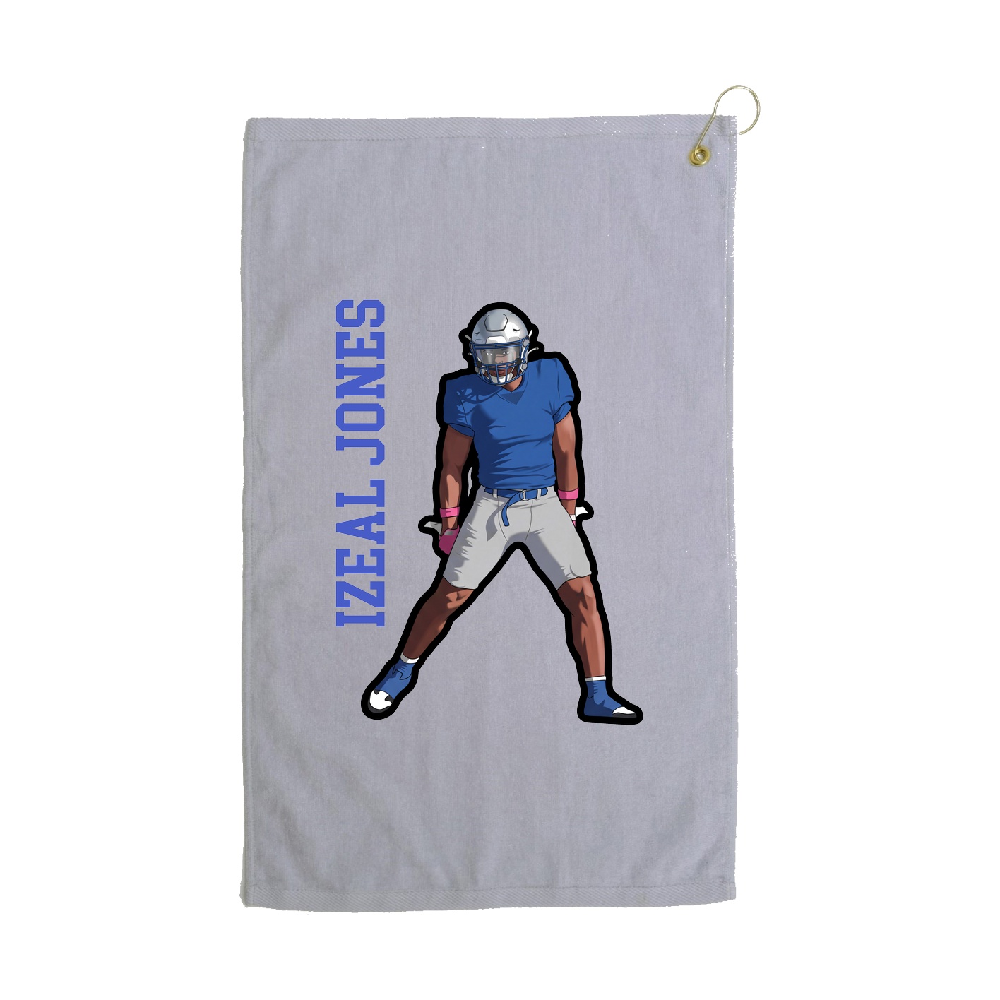 Golf Towel — Name Vertical in Grey