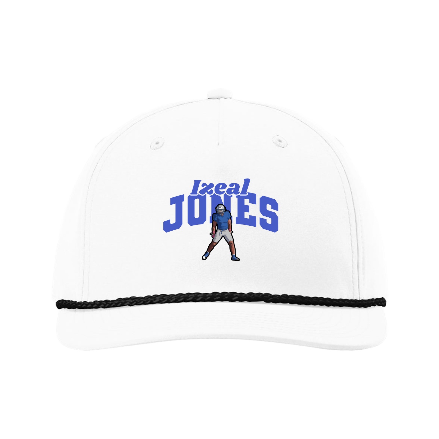 Five-Panel Classic Rope Cap — Signature Arch in White