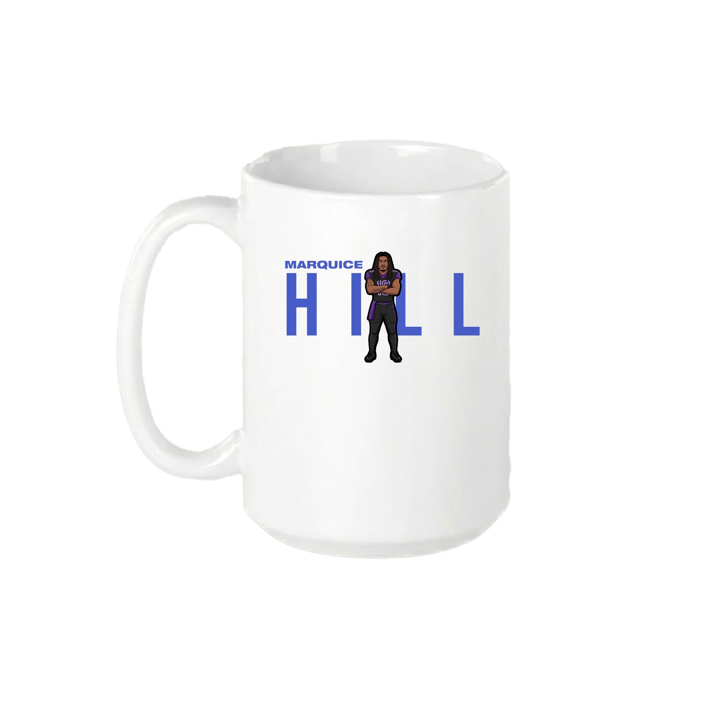 15oz Coffee Mug — Player Name in White