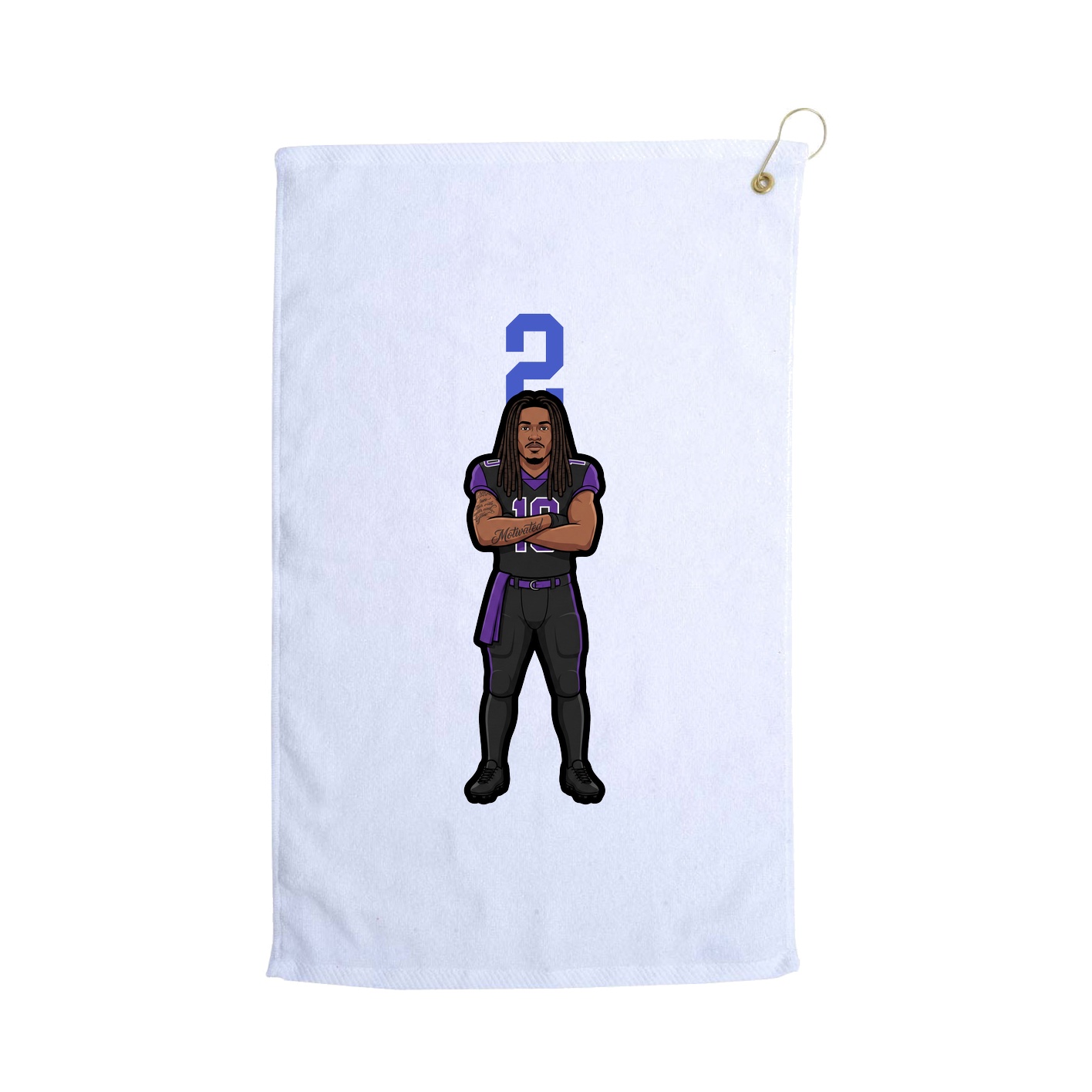 Golf Towel — Number Top in White