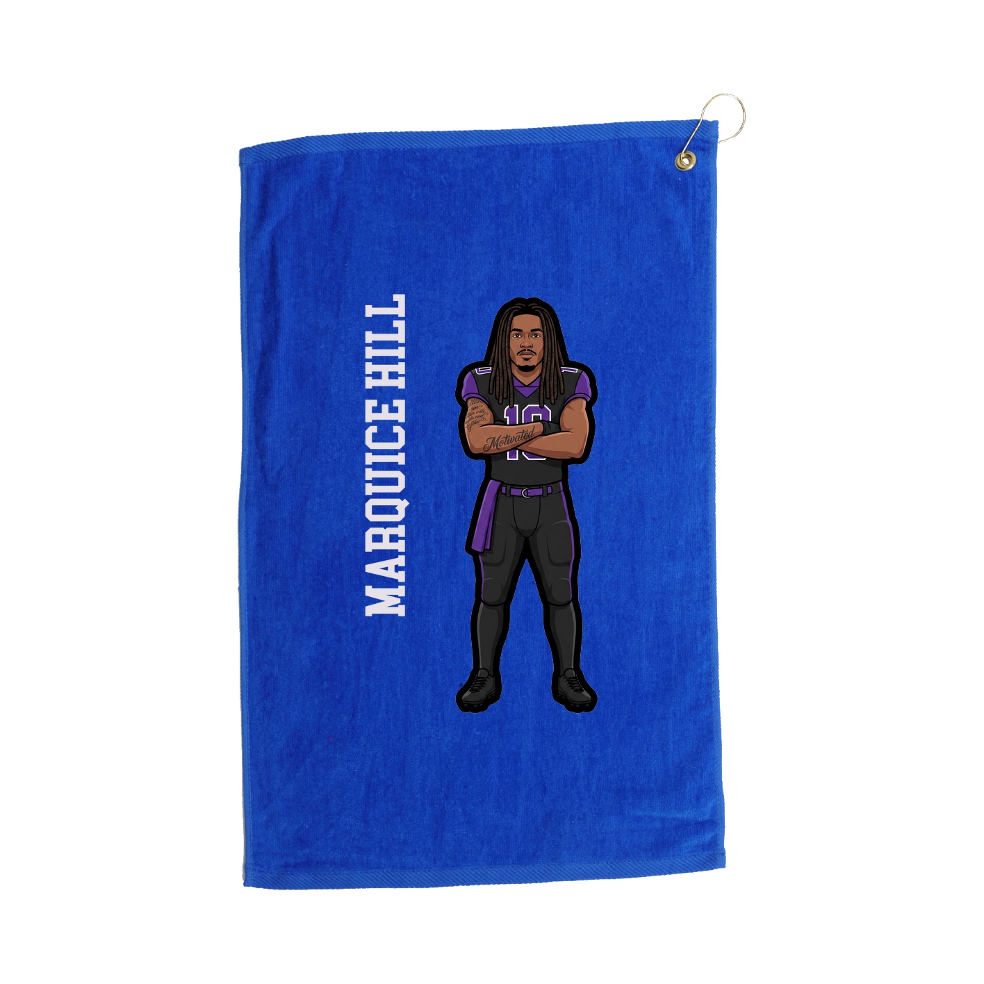 Golf Towel — Name Vertical in Royal